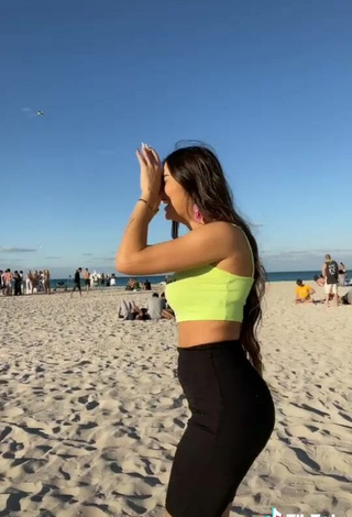 2. Luscious Ezgi Gizem Akdogan in Lime Green Crop Top at the Beach