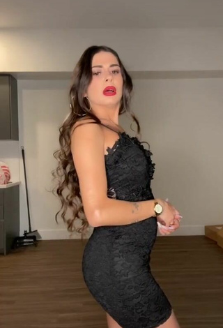 Sultry Ezgi Gizem Akdogan in Black Dress