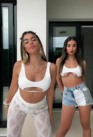 Cute Faina Insense Punzano in White Crop Top (Underboob)