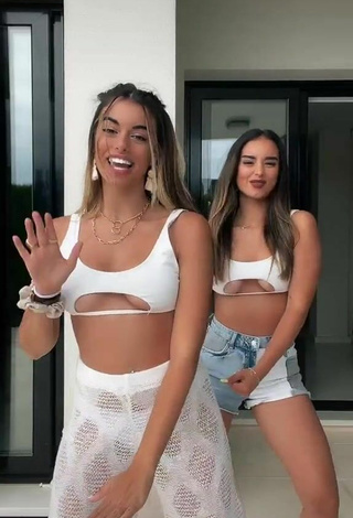 2. Cute Faina Insense Punzano in White Crop Top (Underboob)