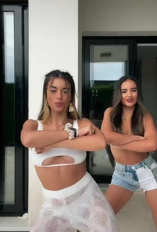 3. Cute Faina Insense Punzano in White Crop Top (Underboob)