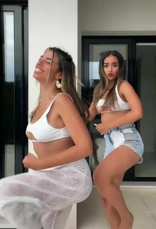 4. Cute Faina Insense Punzano in White Crop Top (Underboob)