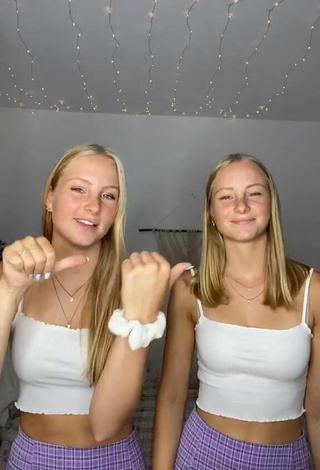 Cute Finja & Svea in White Crop Top