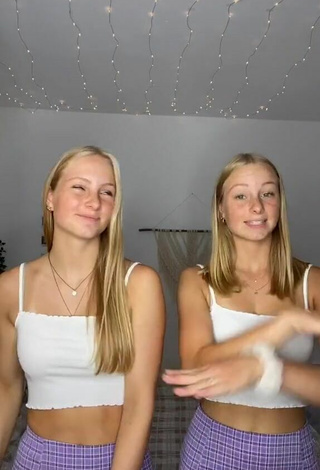 3. Cute Finja & Svea in White Crop Top