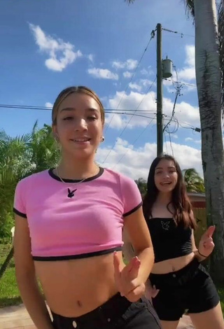 Luscious Gabbi Castro in Pink Crop Top