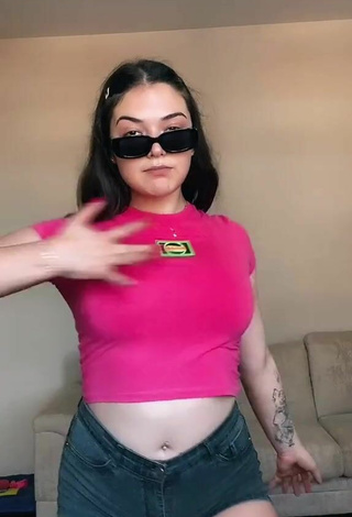 1. Luscious Giana Mello in Pink Crop Top