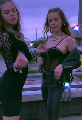 Sultry Greta & Alice Greali in Black Dress