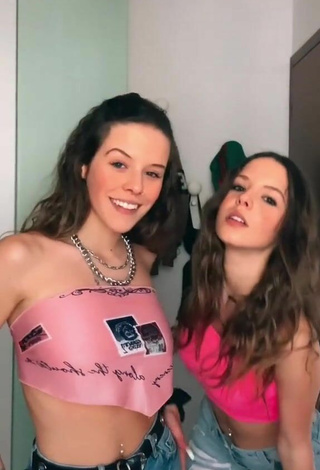 Elegant Greta & Alice Greali in Pink Crop Top