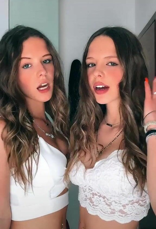 Seductive Greta & Alice Greali in White Crop Top