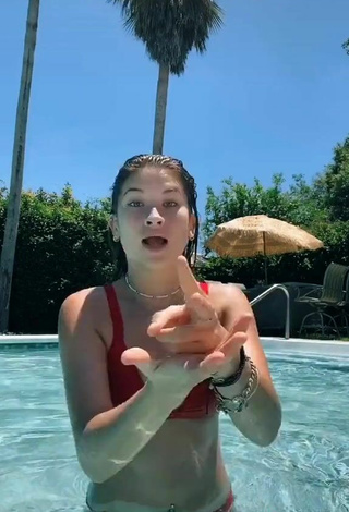 5. Luscious Hannah Rylee in Red Bikini at the Pool