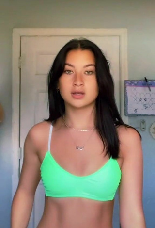 1. Hot Hannah Rylee in Green Crop Top