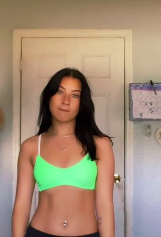 2. Hot Hannah Rylee in Green Crop Top