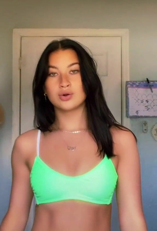 3. Hot Hannah Rylee in Green Crop Top