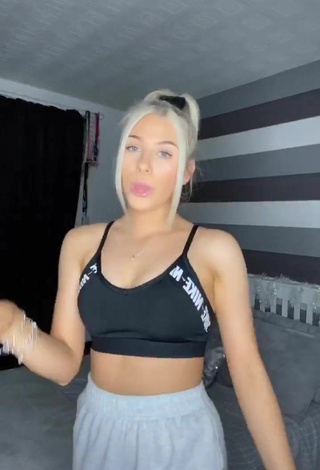 1. Sultry Hannah Simpson in Black Sport Bra