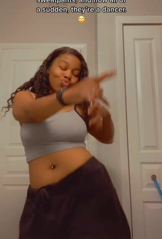 2. Sultry Breanna Pinckney in Grey Crop Top