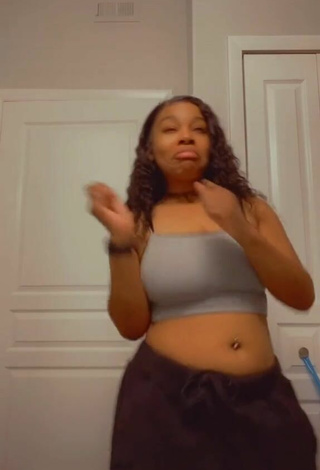 3. Sultry Breanna Pinckney in Grey Crop Top