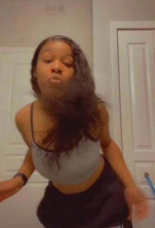 5. Sultry Breanna Pinckney in Grey Crop Top