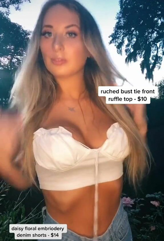 2. Hottest Ali Marie Shows Cleavage in White Crop Top