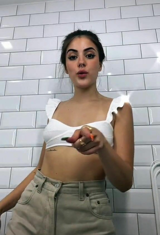 Sexy Lucía Bellido in White Crop Top