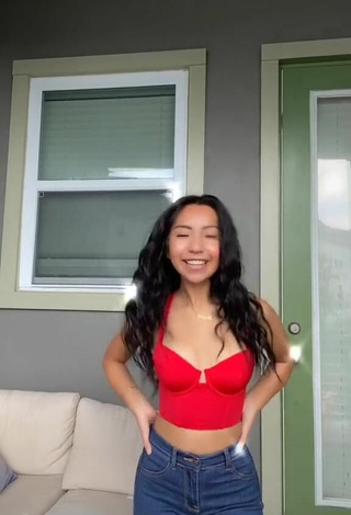 Erotic Jazlyn G in Red Crop Top