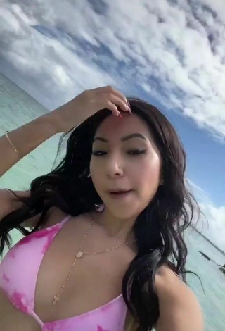 2. Cute Jazlyn G in Pink Bikini at the Beach