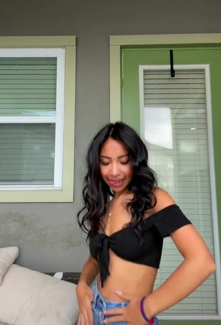 2. Amazing Jazlyn G in Hot Black Crop Top