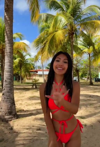 2. Sweetie Jazlyn G in Red Bikini at the Beach