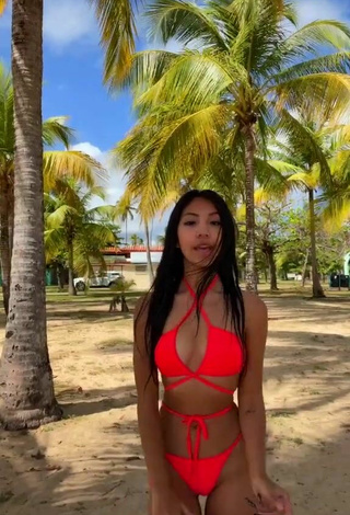 5. Sweetie Jazlyn G in Red Bikini at the Beach