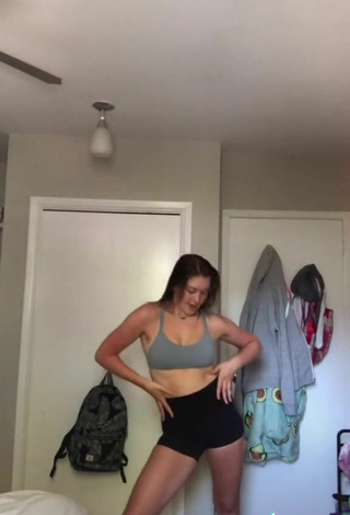 2. Sexy Mya Kestle in Grey Crop Top