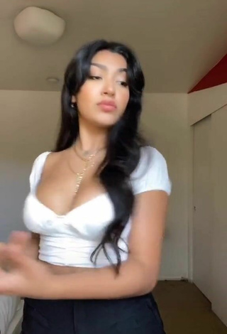 2. Seductive Jackie Ybarra in White Crop Top