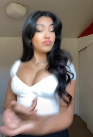 4. Seductive Jackie Ybarra in White Crop Top