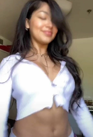 3. Beautiful Jackie Ybarra in Sexy White Crop Top and Bouncing Boobs