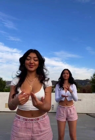 4. Amazing Jackie Ybarra in Hot White Crop Top