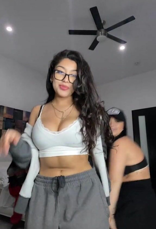 1. Luscious Jackie Ybarra Shows Cleavage in White Crop Top