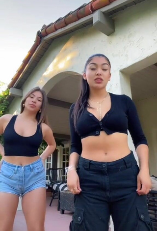 Jackie Ybarra in Alluring Black Crop Top