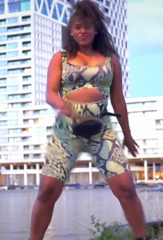 Luscious Joanne Lopes in Snake Print Overall