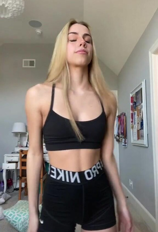 Titillating Jordan North in Black Crop Top