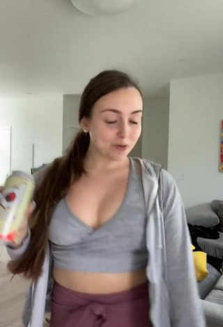 5. Sexy Julia Raleigh in Grey Crop Top