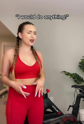 4. Sexy Julia Raleigh in Red Leggings