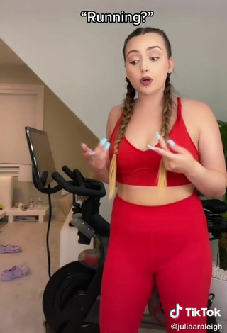 5. Sexy Julia Raleigh in Red Leggings