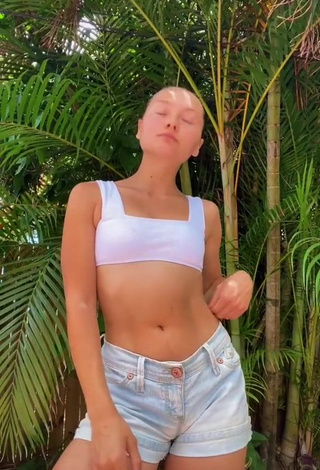 Sexy Katy Hedges in White Crop Top