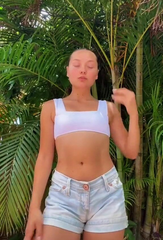 3. Sexy Katy Hedges in White Crop Top