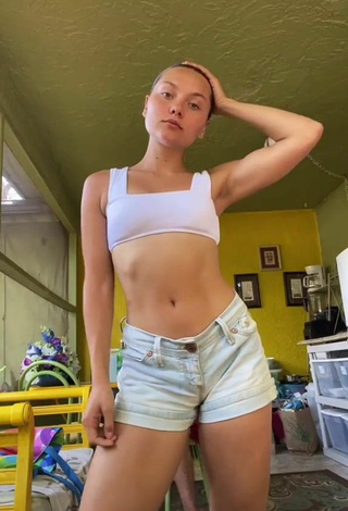 Hot Katy Hedges in White Crop Top