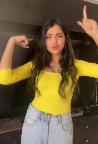 2. Luscious Khushi Hegde in Yellow Top