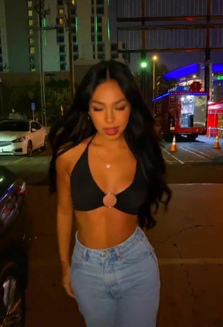 Hot Destiny Salazar in Black Crop Top in a Street