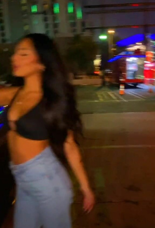 3. Hot Destiny Salazar in Black Crop Top in a Street