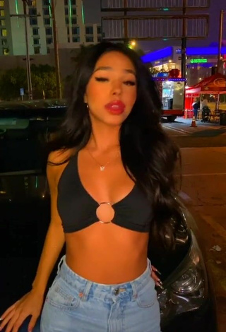 6. Hot Destiny Salazar in Black Crop Top in a Street