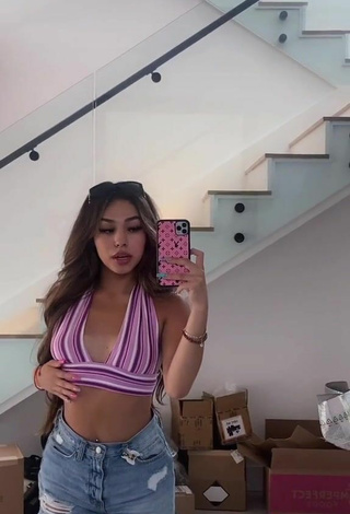 5. Sexy Destiny Salazar in Striped Crop Top