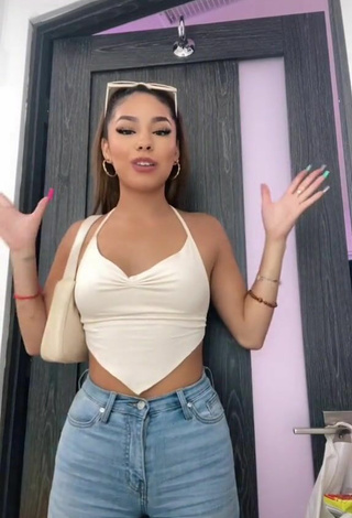 2. Gorgeous Destiny Salazar Shows Cleavage in Alluring White Crop Top