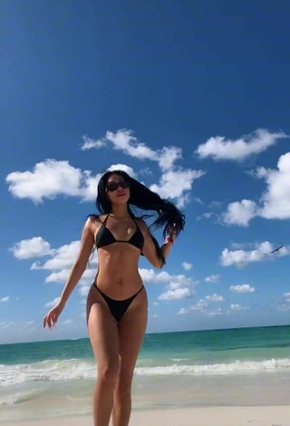 5. Sultry Destiny Salazar in Black Bikini at the Beach